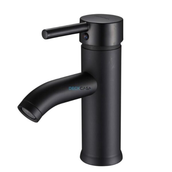 Monocomando para Banheiro Mesa Bica Baixa Preto Redondo 17cm