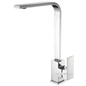 Monocomando para Cozinha Mesa Bica Alta Cromado Luxo Quadrado 36cm