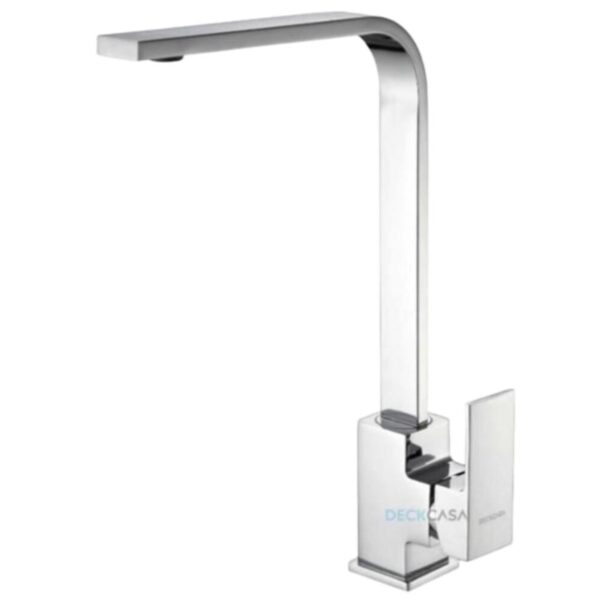 Monocomando para Cozinha Mesa Bica Alta Cromado Luxo Quadrado 36cm