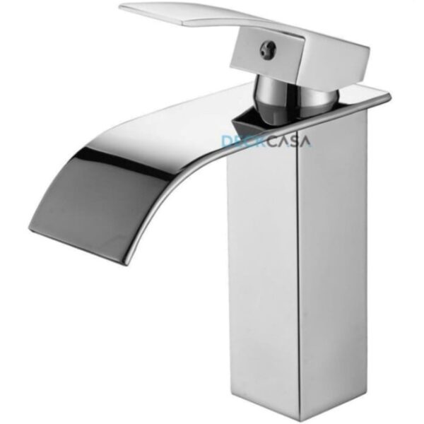 Monocomando para Banheiro Mesa Bica Baixa Cromado Cascata Quadrado