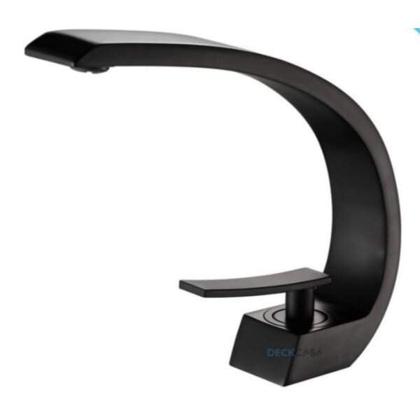 Monocomando para Banheiro Mesa Bica Alta Preto Lua Luxo