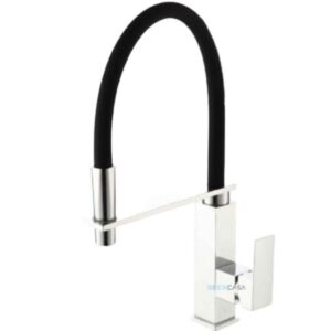 Monocomando para Cozinha Mesa Bica Alta Cromado/Preto Goumert 45cm