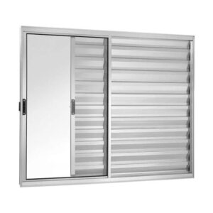 Veneziana 3 Folhas sem Grade Alumínio Brilhante Quality