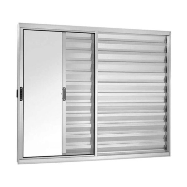 Veneziana 3 Folhas sem Grade Alumínio Brilhante Quality