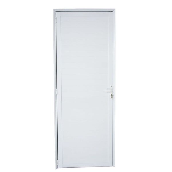 Porta Lambril Alumínio Branco com Fechadura 210x80cm Proex