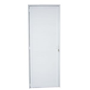 Porta Lambril Alumínio Branco com Fechadura 210x90cm Proex