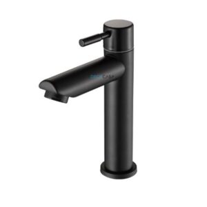 Torneira para Banheiro Mesa 1/4V Bica Baixa Preto Redondo 6609P