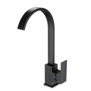 Monocomando para Cozinha Mesa Bica Alta Preto Luxo Curva 36cm