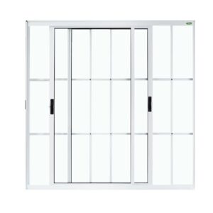 Janela de Correr 2 Folhas com Grade Alumínio Branco Proex