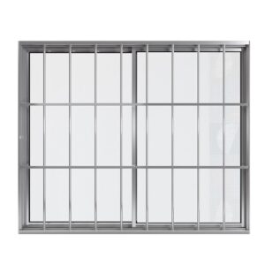 Janela de Correr 2 Folhas com Grade Alumínio Brilhante Proex