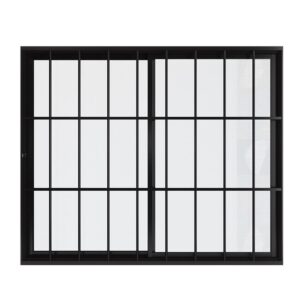 Janela de Correr 2 Folhas com Grade Alumínio Preto Proex