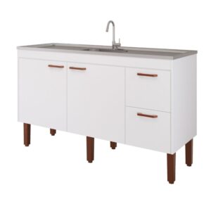 Gabinete para Cozinha Slim 144x87x50cm MDF MGM Móveis