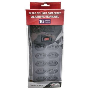 Filtro de Linha com 10 Tomadas 10A 1,20m Force Line