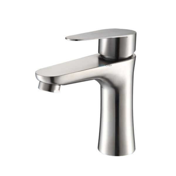 Torneira para Banheiro Mesa Bica Baixa Cromado Escovado Redondo