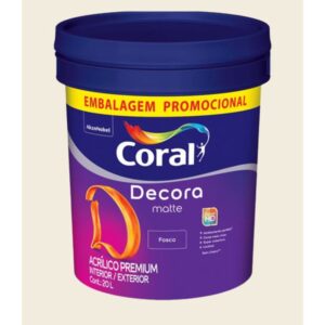 Tinta Premium Acrílica Fosco Decora Branco 20L Coral