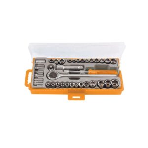 Jogo Catraca Soquete e Fenda 4-11Mm 3/16″-1/2″ 40 Peças Sparta