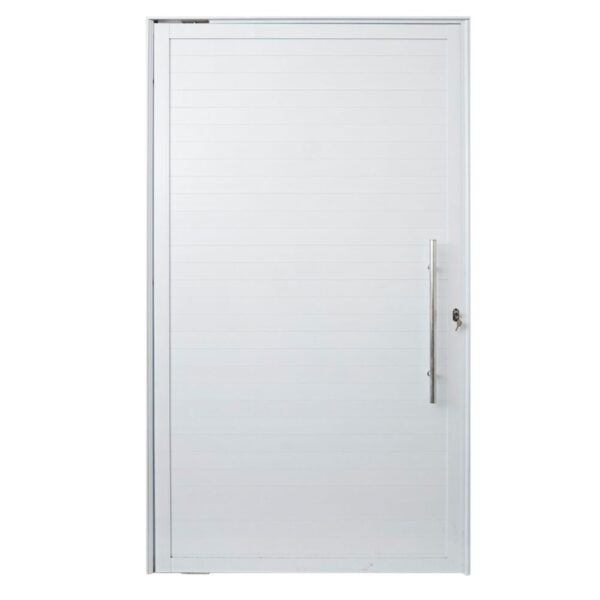 Porta Lambril Alumínio Branco com Puxador 210x120cm Lux
