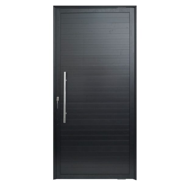 Porta Lambril Alumínio Preto com Puxador 210x100cm Lux