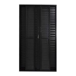 Porta Balcão Veneziana 6 Folhas Vidro Liso Alumínio Preto Proex