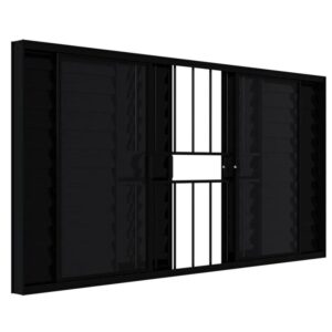 Veneziana 6 Folhas com Grade Alumínio Preto Proex