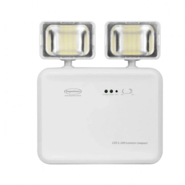 Luminária de Emergência LED 2 Faróis 2200 12W Segurimax