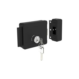 Fechadura Elétrica 12V Cilindro Ajustável Direita/Esquerda Preta