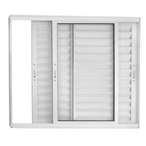 Veneziana 3 Folhas sem Grade Alumínio Branco Premium Proex