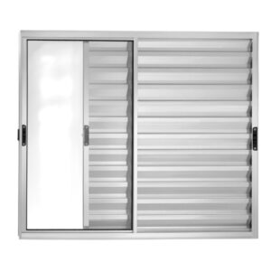 Veneziana 3 Folhas sem Grade Alumínio Brilhante Proex