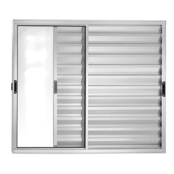 Veneziana 3 Folhas sem Grade Alumínio Brilhante Proex