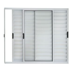 Veneziana 3 Folhas sem Grade Alumínio Branco Standard Proex