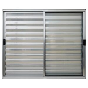 Veneziana 3 Folhas sem Grade Alumínio Brilhante Lux