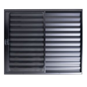 Veneziana 3 Folhas sem Grade Alumínio Preto Lux