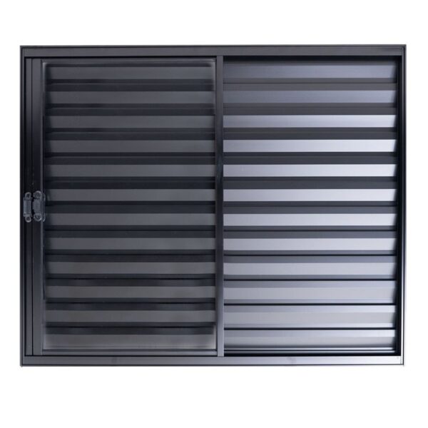 Veneziana 3 Folhas sem Grade Alumínio Preto Lux