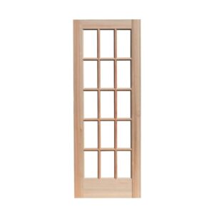 Folha de Porta Maciça Eucalipto 15 Vidros Reck