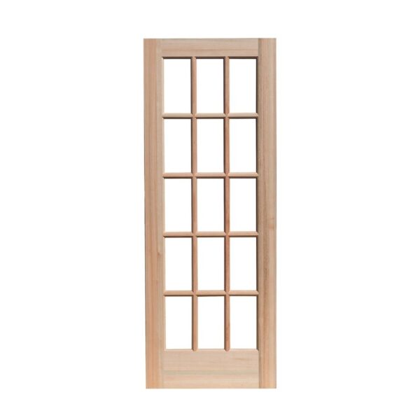 Folha de Porta Maciça Eucalipto 15 Vidros Reck