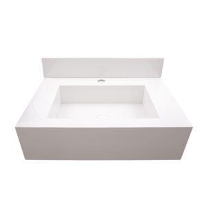 Bancada de Porcelanato para Banheiro Branco Liso 60x40cm RG Nichos
