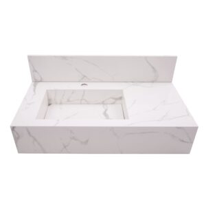 Bancada de Porcelanato para Banheiro Calacata 80x40cm RG Nichos