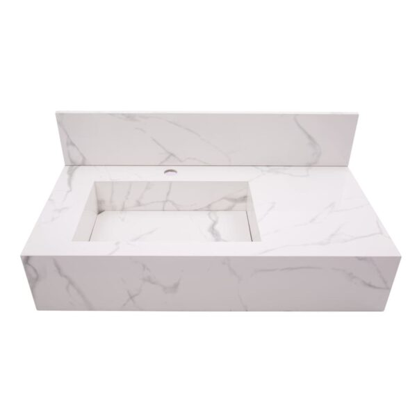 Bancada de Porcelanato para Banheiro Calacata 80x40cm RG Nichos