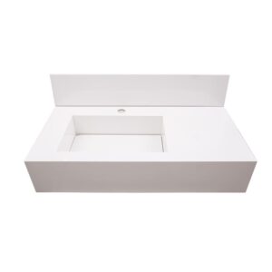 Bancada de Porcelanato para Banheiro Branco 80x40cm RG Nichos