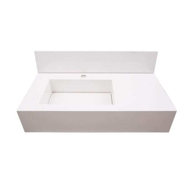 Bancada de Porcelanato para Banheiro Branco 80x40cm RG Nichos