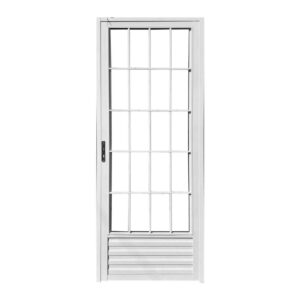 Porta Palito Alumínio Branco Vidro Liso 210x80cm Quality