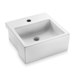 Cuba de Semi-Encaixe Louça Quadrada ICA500 Branca 42x41cm Icasa