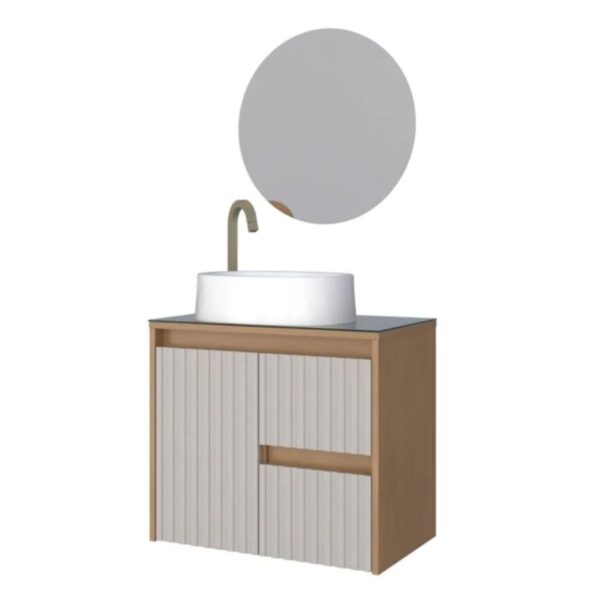 Kit Gabinete para Banheiro Kyoto Jequitiba/Nude 62cm Cozimax