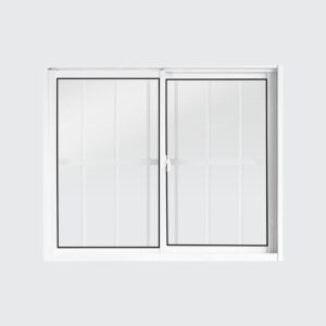 Janela de Correr 2 Folhas com Grade Alumínio Branco Metalflex