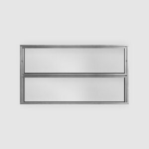 Janela Basculante 2 Folhas Vidro Boreal Alumínio Brilhante Metalflex