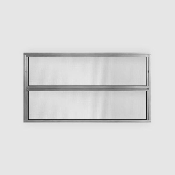 Janela Basculante 2 Folhas Vidro Boreal Alumínio Brilhante Metalflex