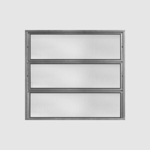 Janela Basculante 3 Folhas Vidro Boreal Alumínio Brilhante Metalflex