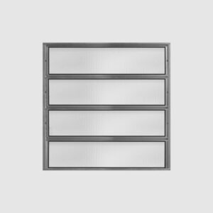 Janela Basculante 4 Folhas Vidro Boreal Alumínio Brilhante Metalflex