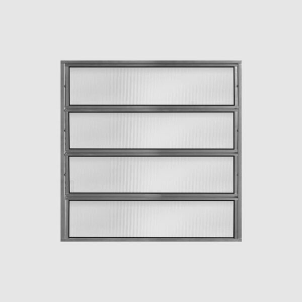 Janela Basculante 4 Folhas Vidro Boreal Alumínio Brilhante Metalflex