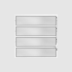 Janela Basculante 4 Folhas Vidro Boreal Alumínio Branco Metalflex